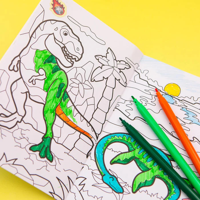 Activity Tin for Kids – 50+ Stickers, 10 Markers, Colouring Books & Pencils – Travel-Friendly Art & Craft Set for Ages 3+