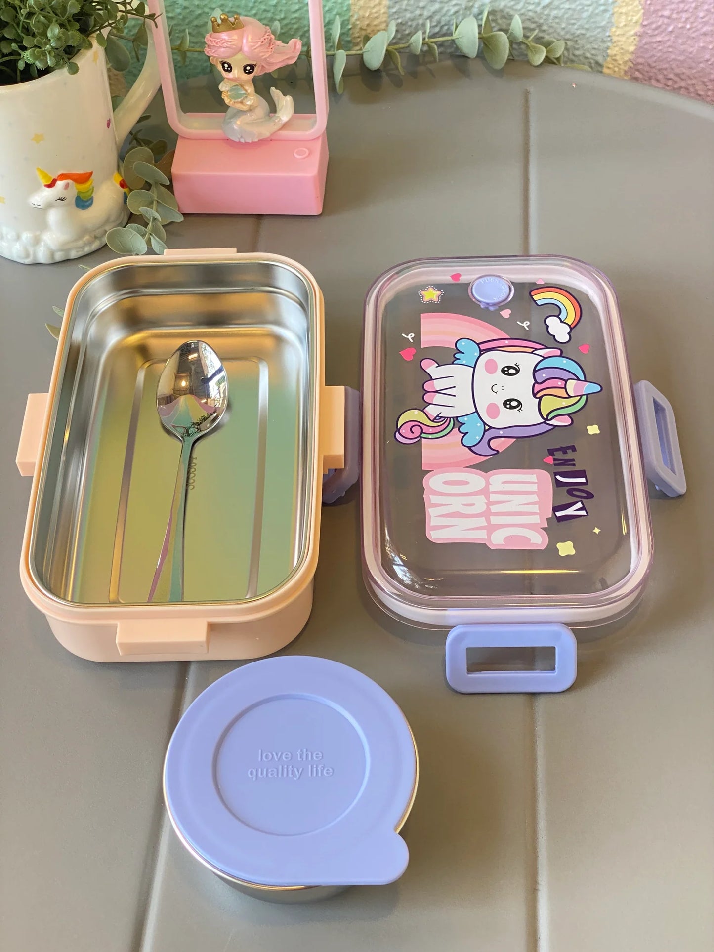 Leakproof Dino Lunchbox with Mini Snack Container & Spoon | Durable & Fun Design for Kids
