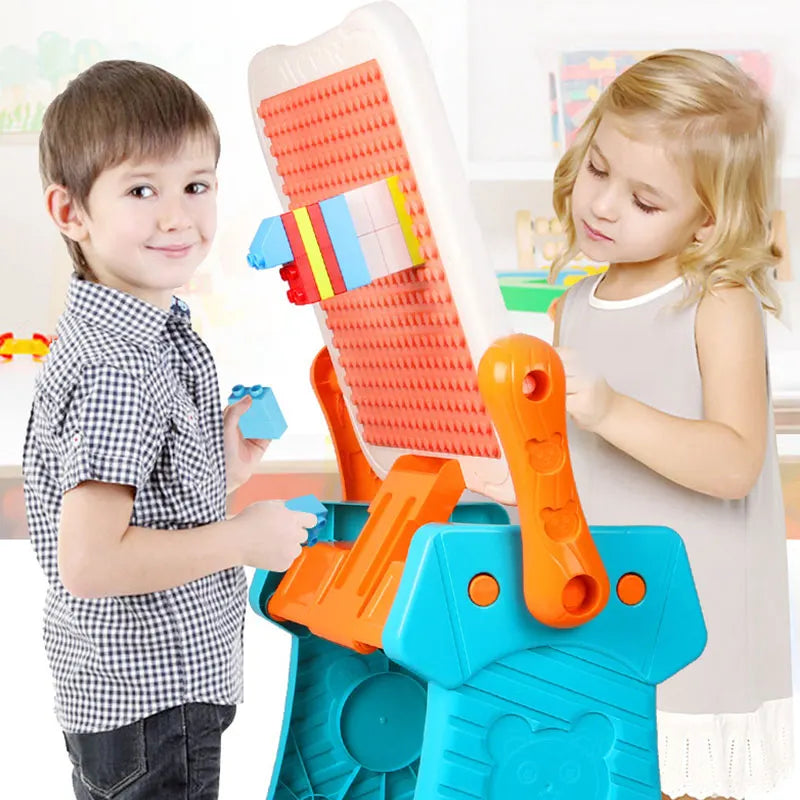 2 in 1 DIY Building Blocks Table and Drawing Table