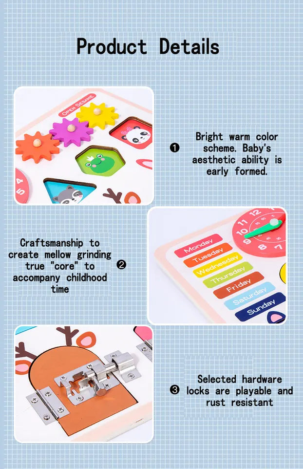 Open Busy lock Board Toy