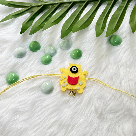 Babble Wrap Handmade Felt Rakhi With Initials - Mischief Monster
