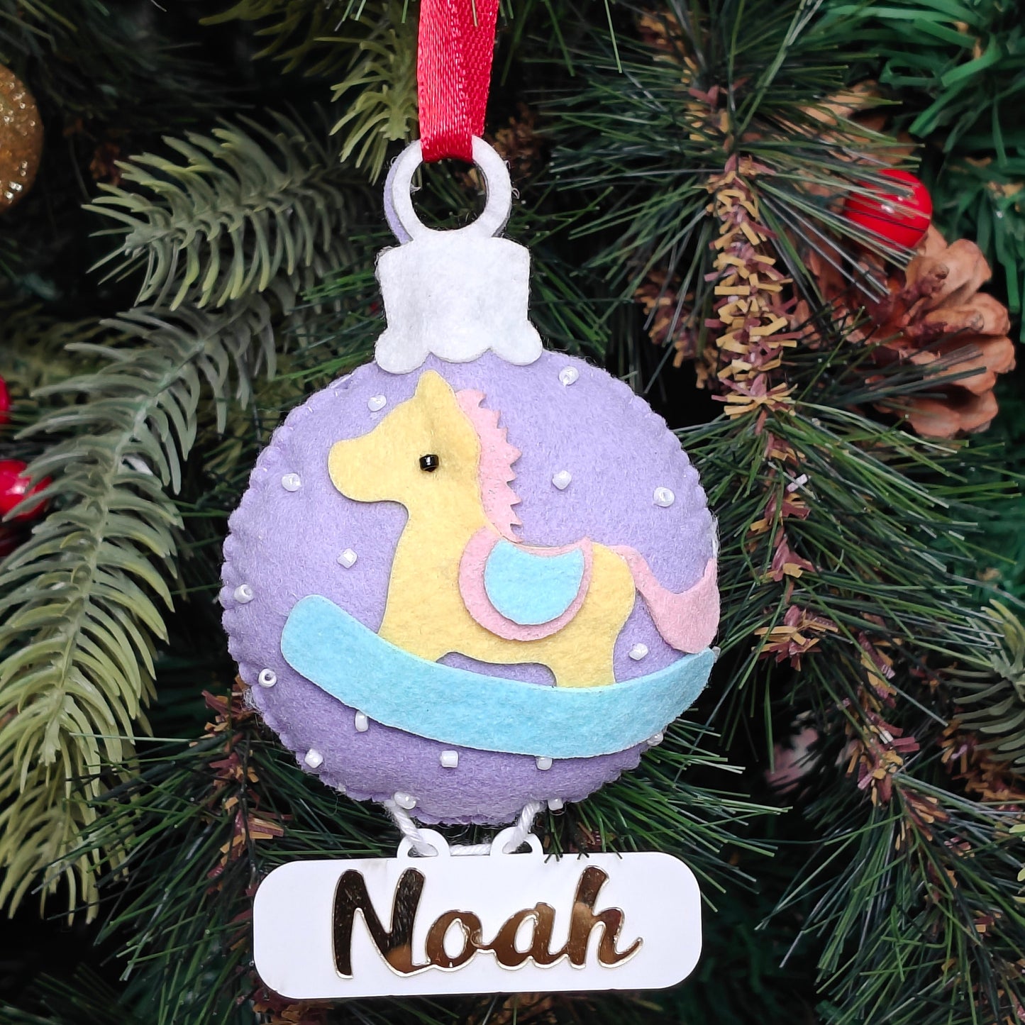 Holiday Carousel Horse Ornament
