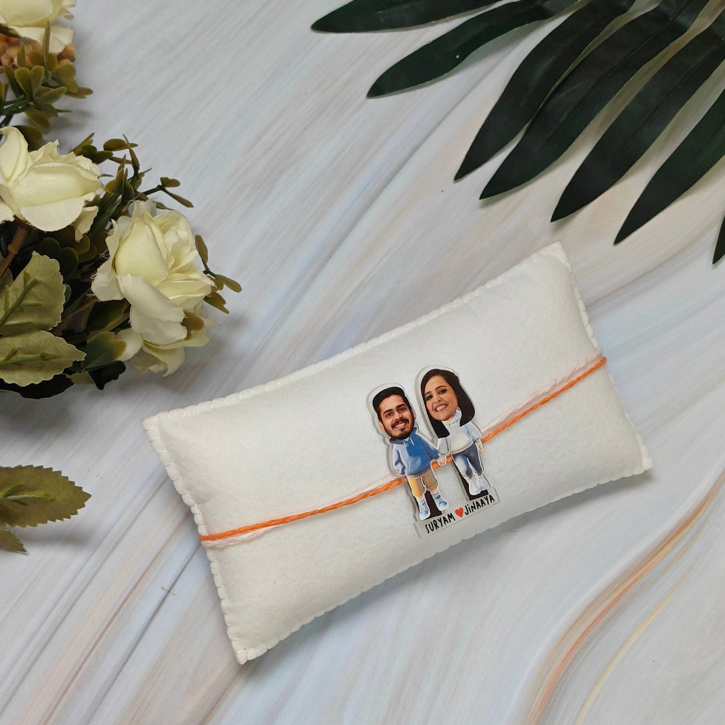 Babble Wrap Personalised Caricature Rakhi - Forever Together