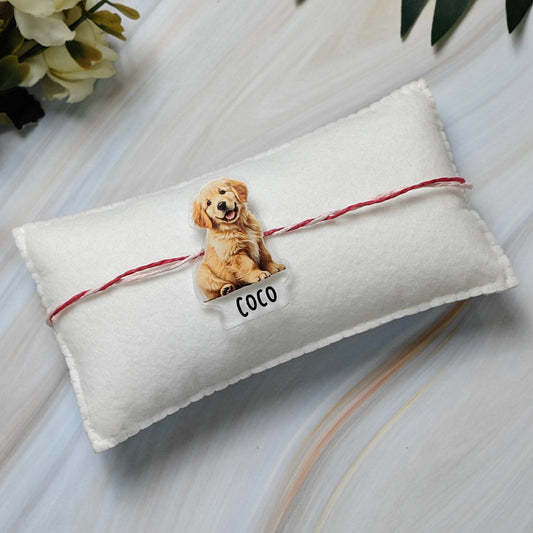 Babble Wrap Personalised Caricature Rakhi - Paws & Promises
