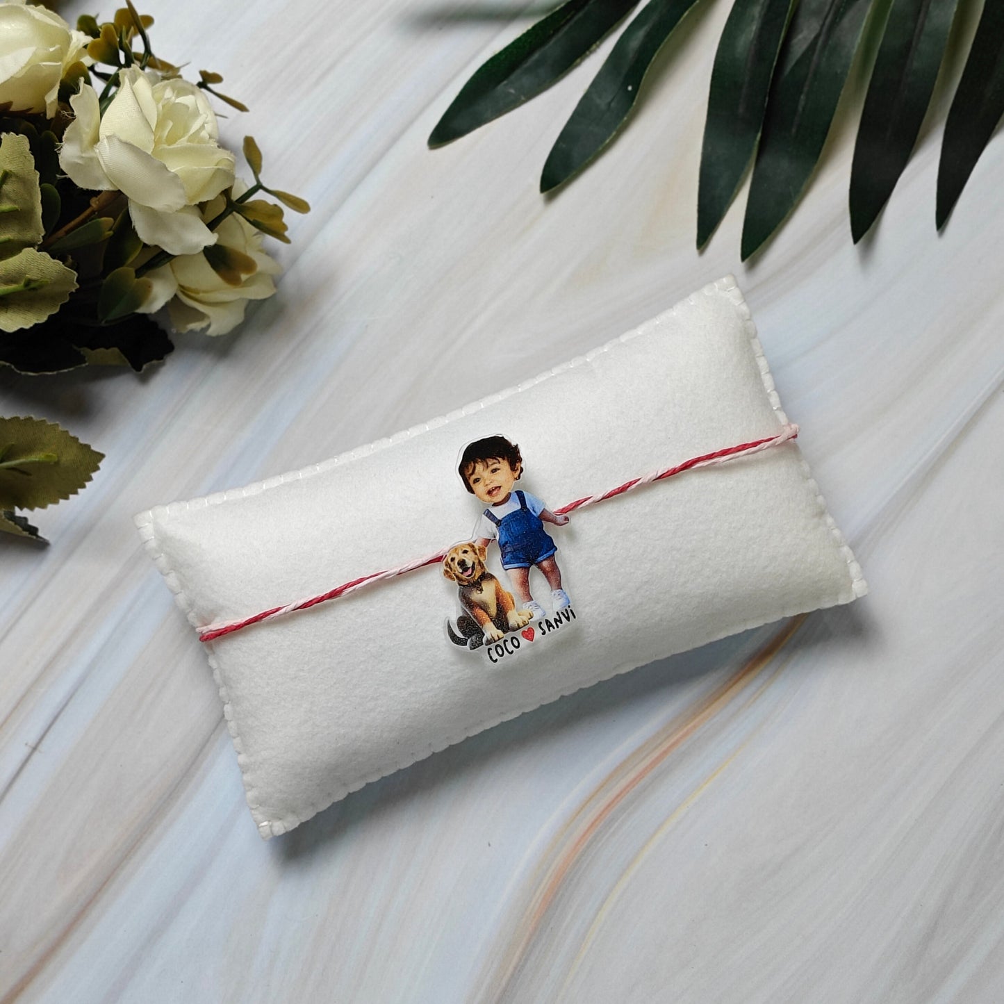 Babble Wrap Personalised Caricature Rakhi - Bark & Bond