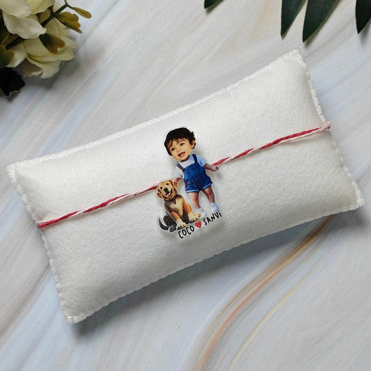 Babble Wrap Personalised Caricature Rakhi - Bark & Bond