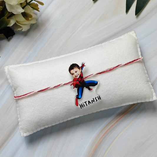 Babble Wrap Personalised Caricature Rakhi - Spider Man