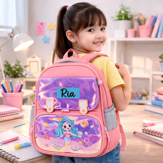 Little Dreamers Hologram Backpack For Todlers & Kids - Pink Pearl Princess