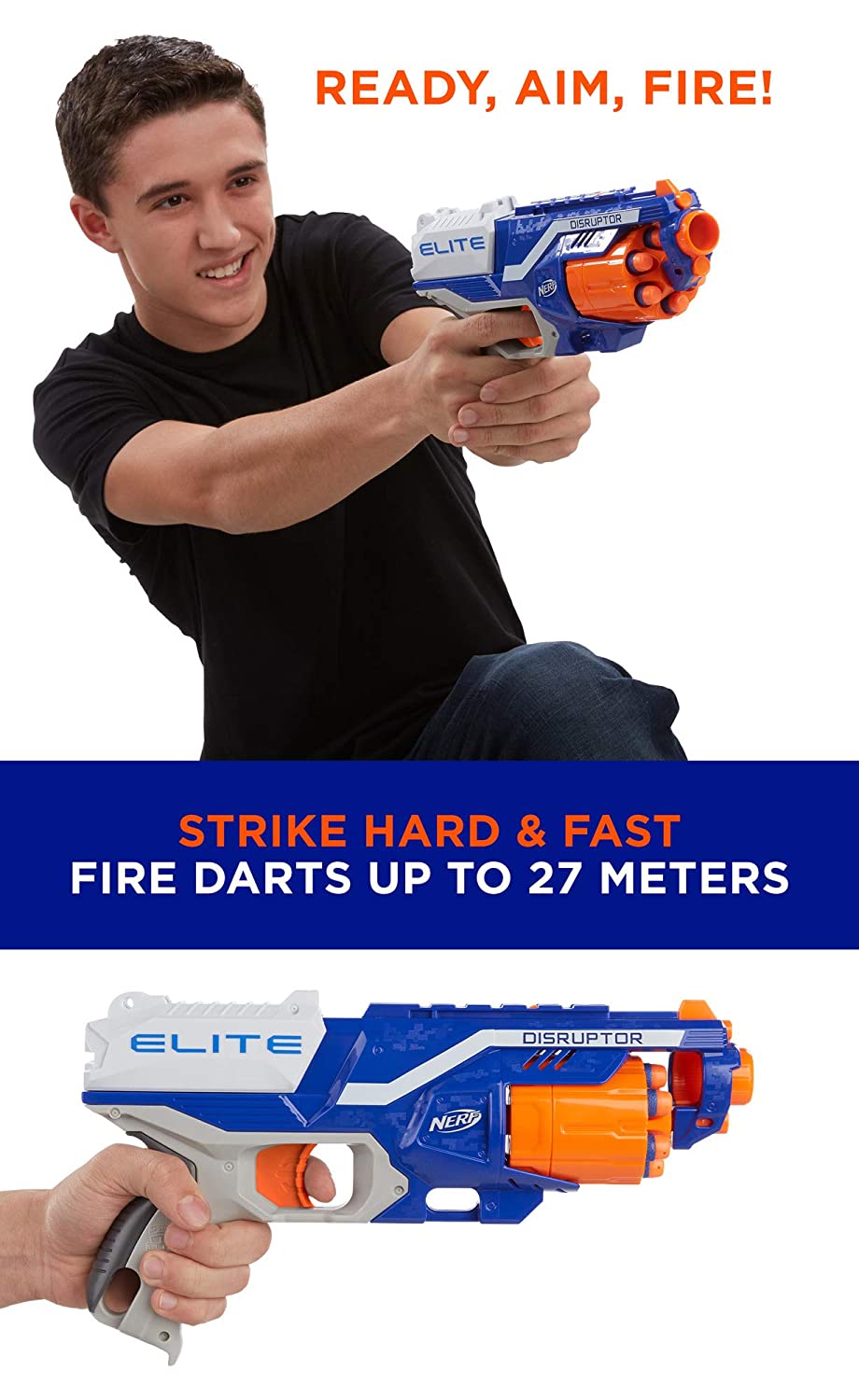 Nerf N-Strike Elite Disruptor | 6-Dart Rotating Drum, Slam Fire