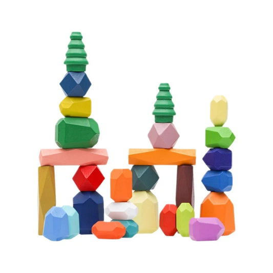 28 Pcs Nordic Wooden Stacking Stones