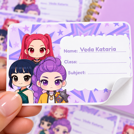 Personalised Book Name Labels for Kids | KPOP