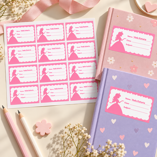 Personalised Book Name Labels for Kids | Princess