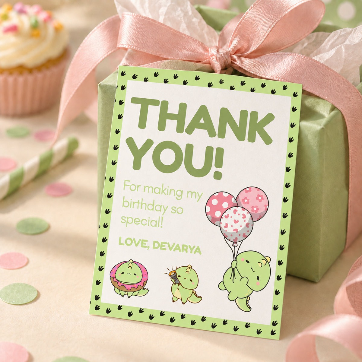 Personalised Thank You Tag | Little Dino