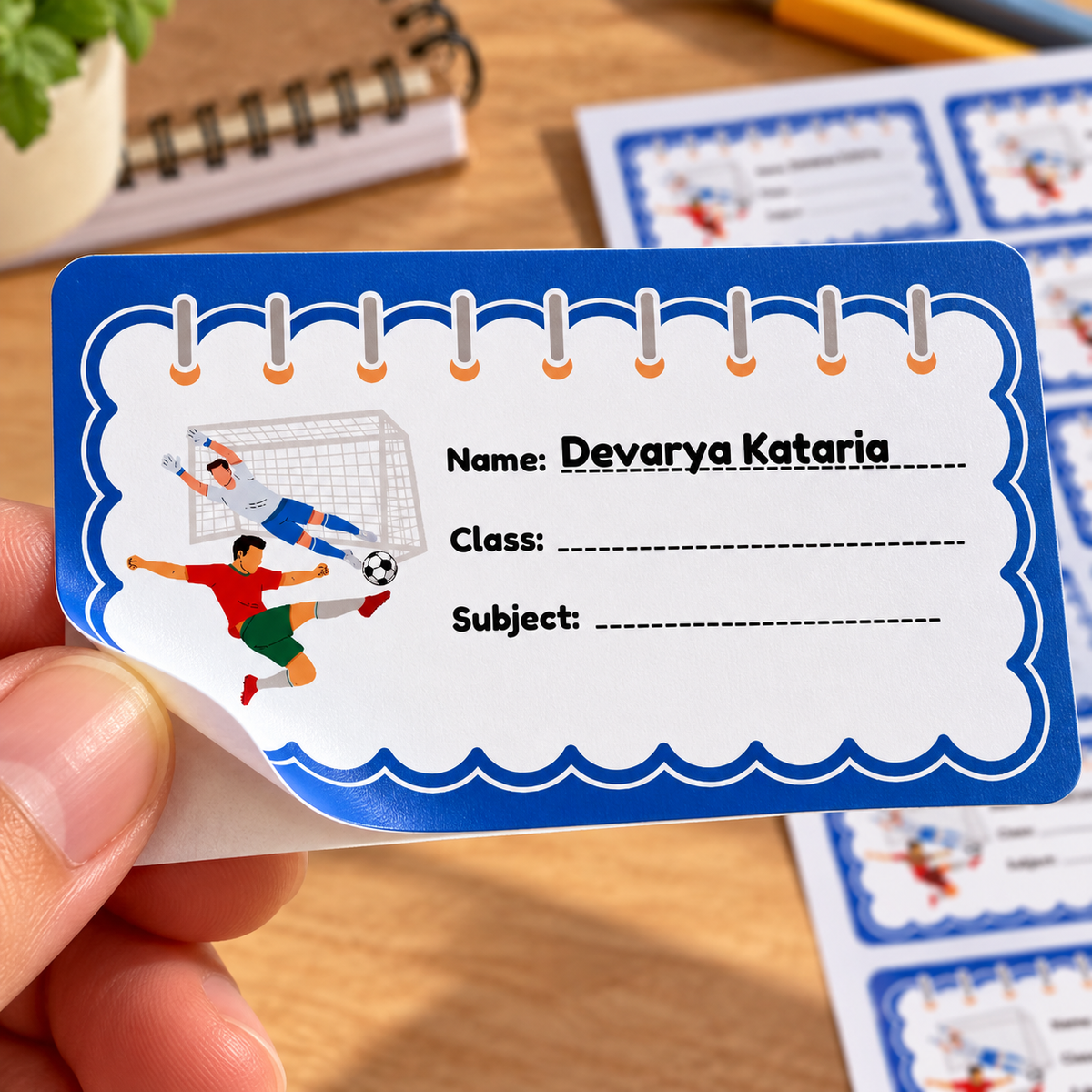 Personalised Book Name Labels for Kids | Football