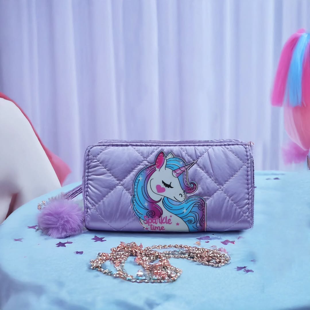 Unicorn Wallet for Girls & Women – Lightweight Zipper Hand Purse |