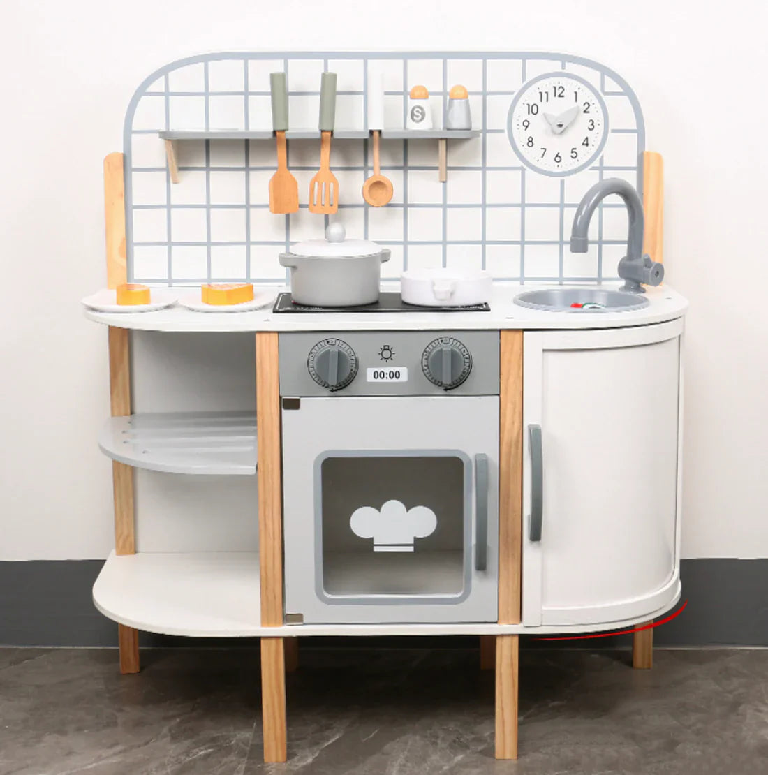 Premium Kids Wooden Kitchen Playset with Accessories JrBillionaire
