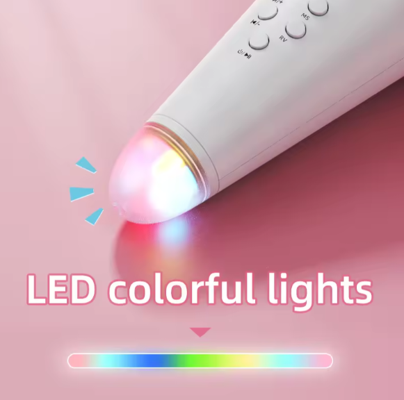 Wireless Bluetooth Microphone Handheld with LED Lights
