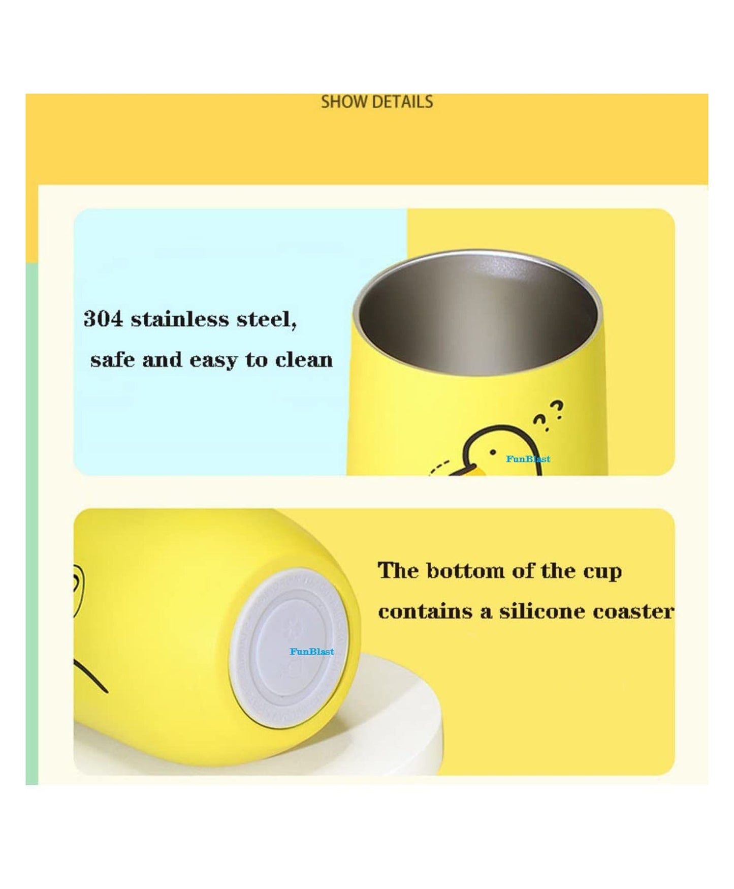 Stylish Insulated Milk Drinking Mug with Straw for Kids - 280 ML