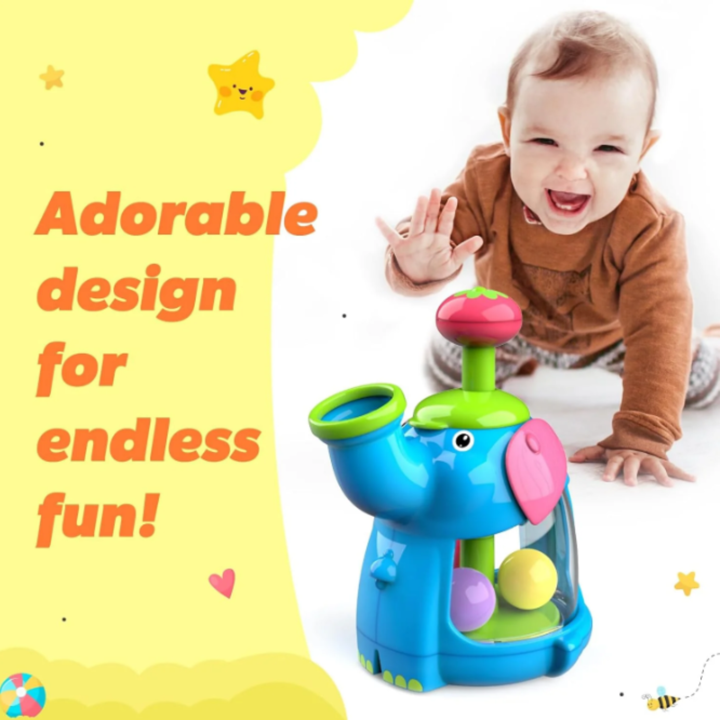 Jumbo Push & Twirl Spin Toy for Toddlers for Ages 1+