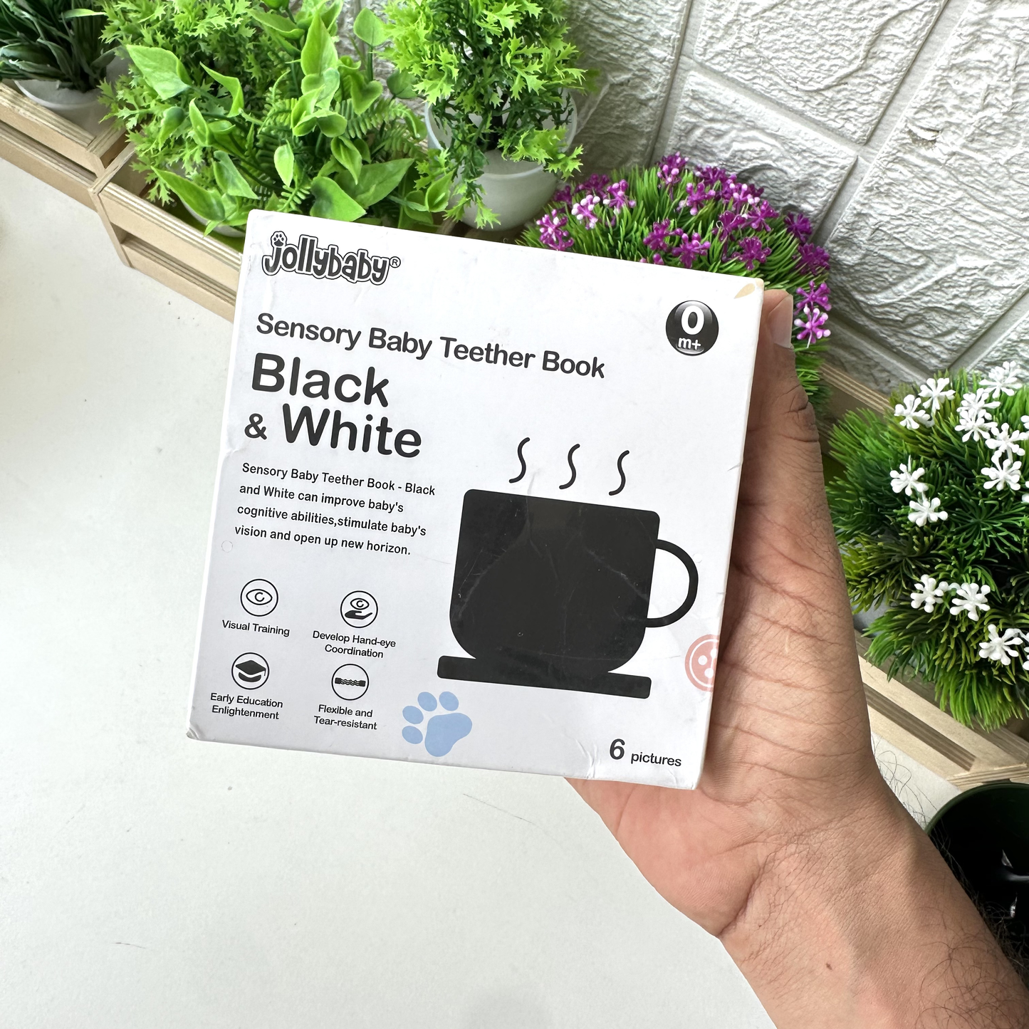 Sensory Baby Teether Book – Black & White (0+ Months)
