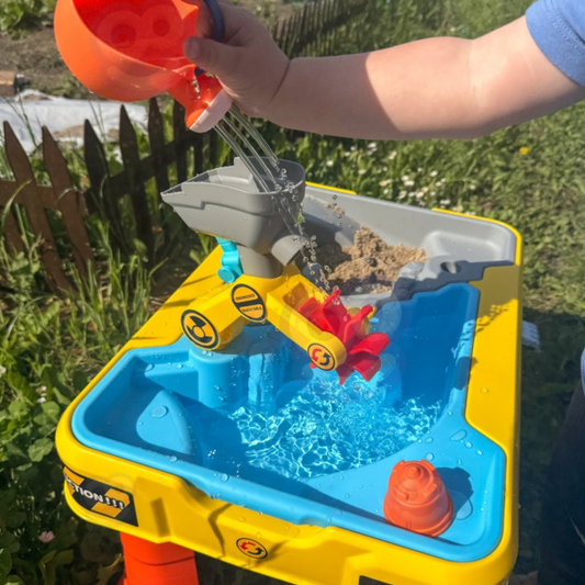 Water Table 2 in 1 Sandbox Construction Site + 4 Cars 12 pcs.