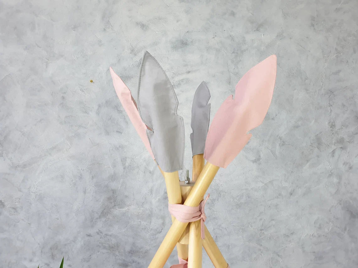 Pink and Gray Teepee Tent for Kids