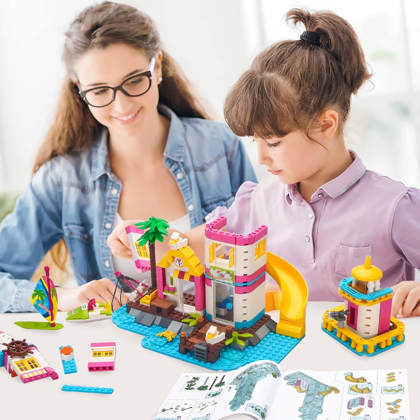 Island Lighthouse Learning Brick Toy for Kids