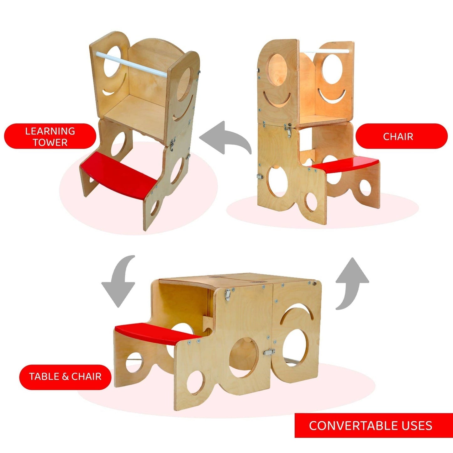 Learning Tower Cum Table & Chair Set