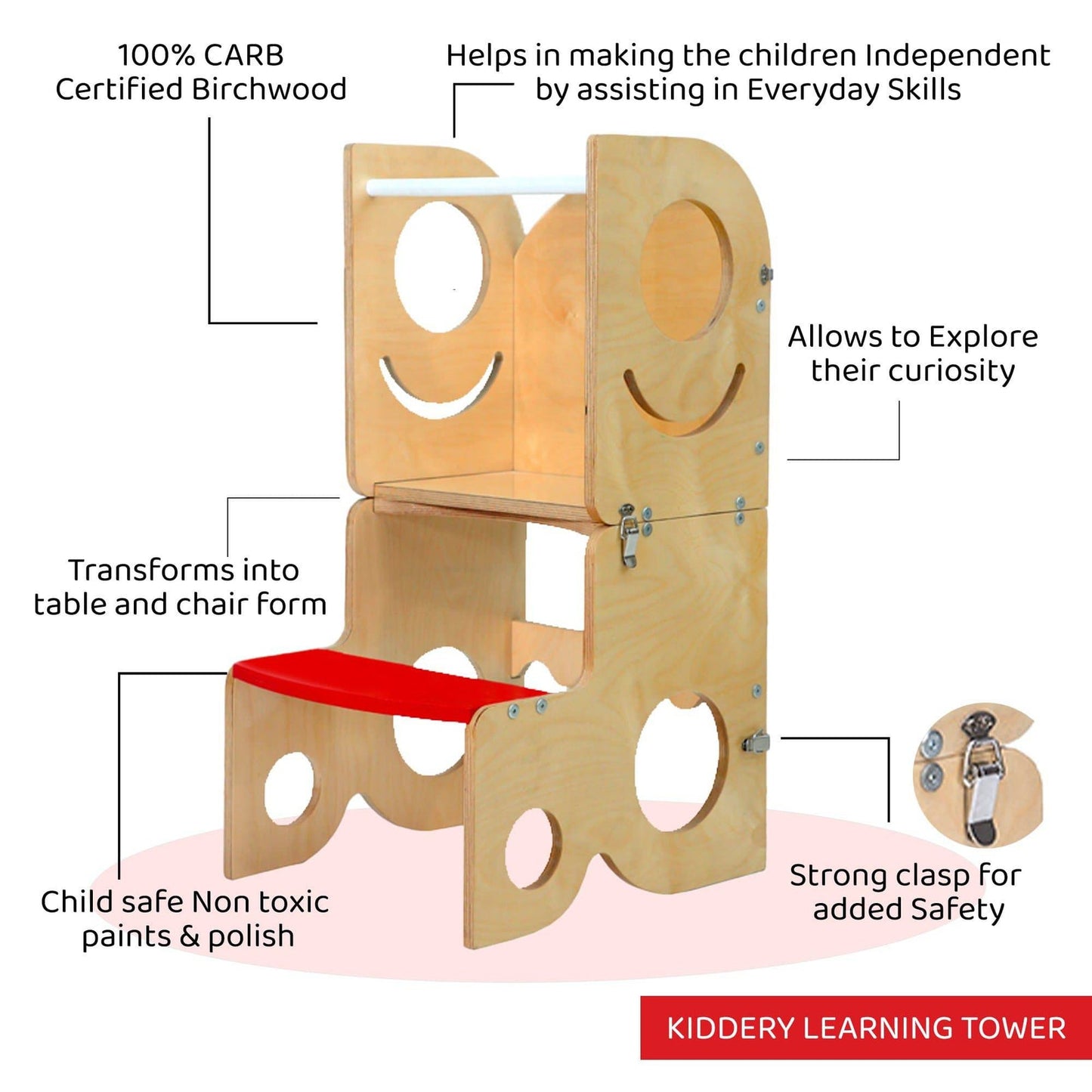 Learning Tower Cum Table & Chair Set