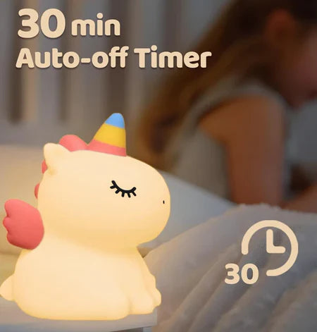 Silicone Night Light for Kids β Soft & Safe, USB Rechargeable, Auto-Off Timer, Soothing Bedtime Glow