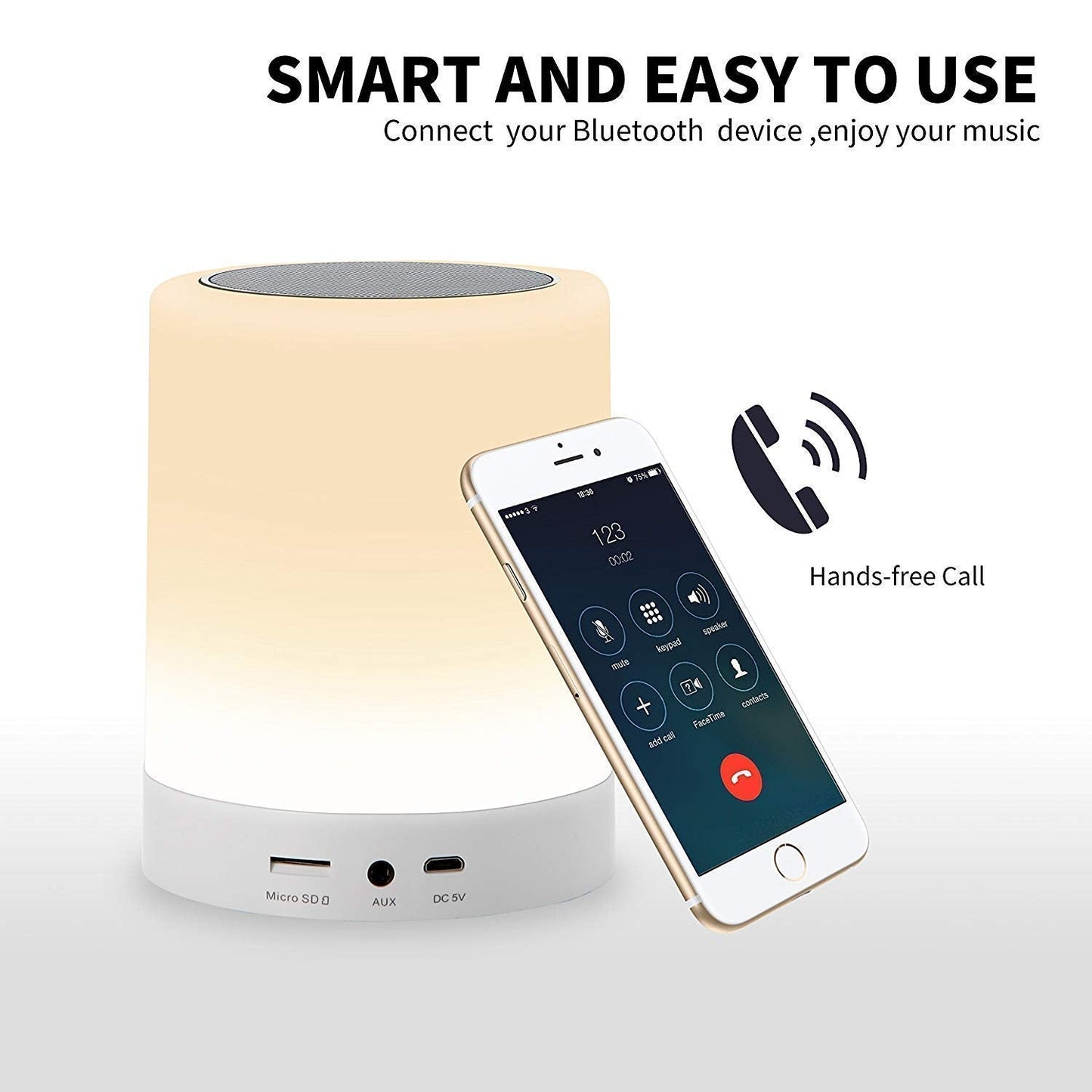 Cool Touch Lamp with Bluetooth Speaker
