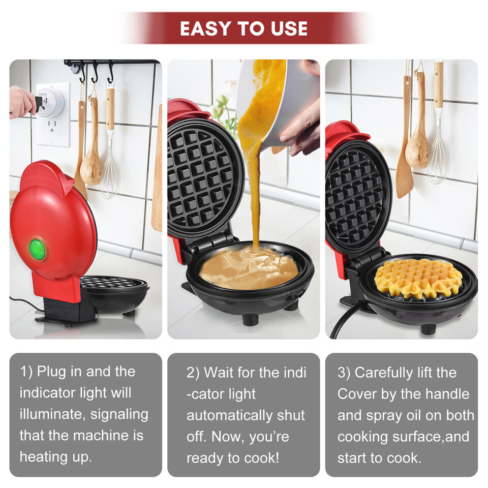 Mini Waffle Maker ๐ง โ Compact, Non-Stick, 350W | Perfect for Home, Dorm & Travel ๐๏ธ