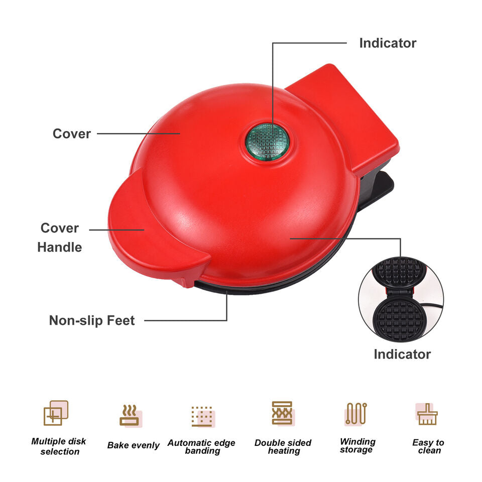 Mini Waffle Maker ๐ง โ Compact, Non-Stick, 350W | Perfect for Home, Dorm & Travel ๐๏ธ