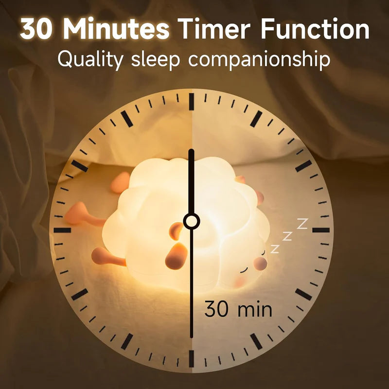 Silicone Night Light for Kids β Soft & Safe, USB Rechargeable, Auto-Off Timer, Soothing Bedtime Glow