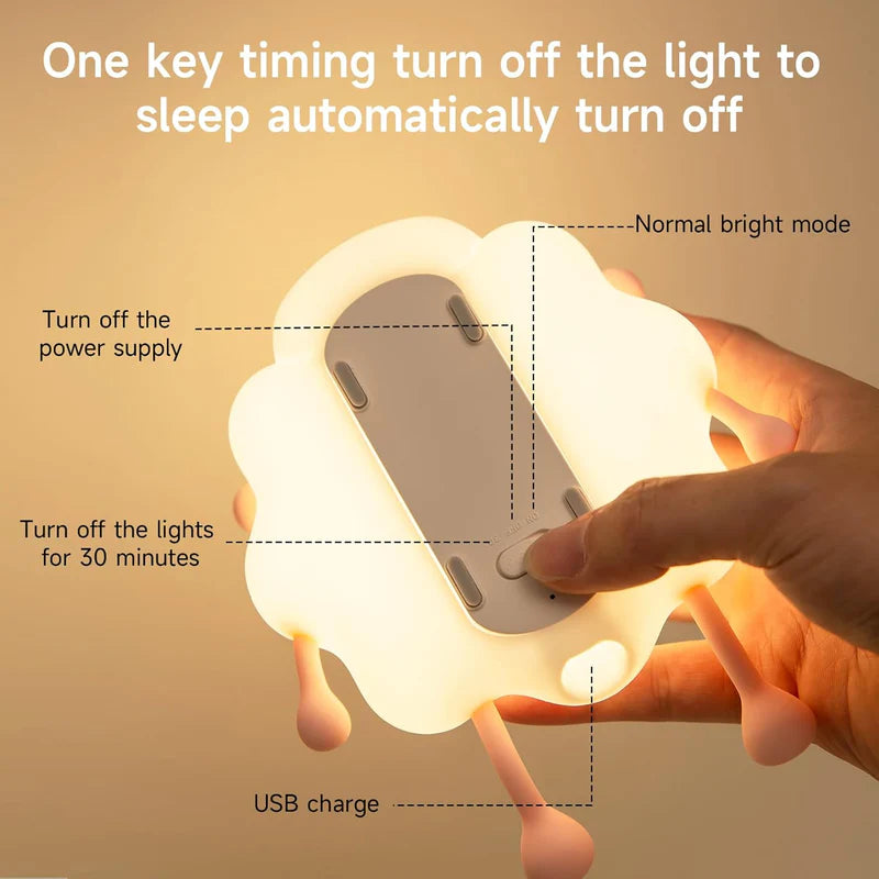 Silicone Night Light for Kids β Soft & Safe, USB Rechargeable, Auto-Off Timer, Soothing Bedtime Glow