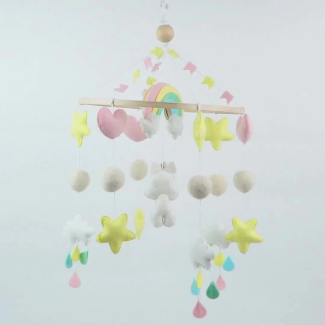 Cot / Crib Mobile - Rainbow Unicorn Delight