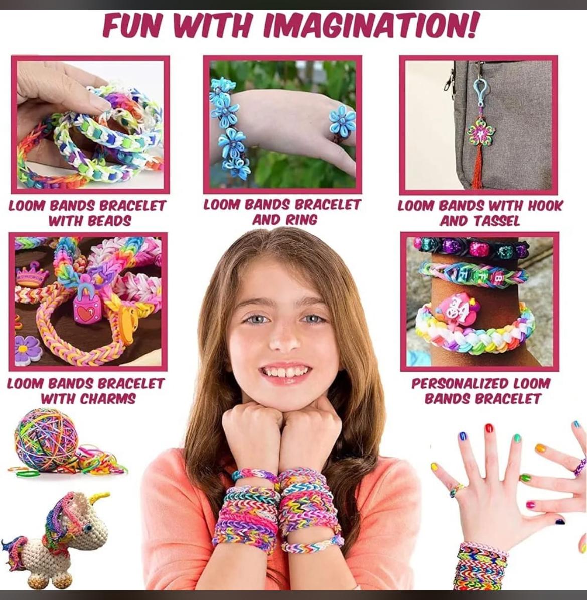 DIY Loom Band Kit -  Colorful Rubber Bands with Accessories
