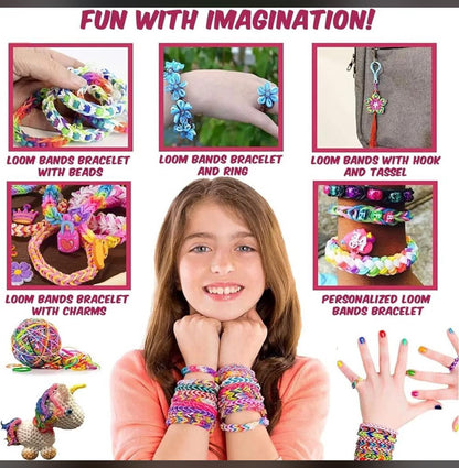 DIY Loom Band Kit -  Colorful Rubber Bands with Accessories