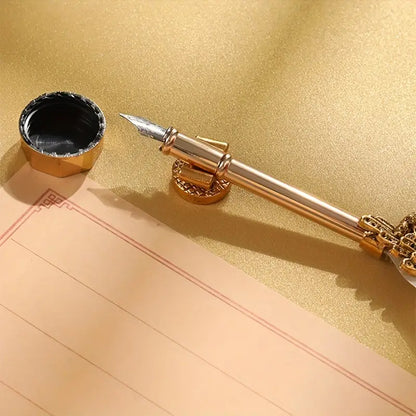 Owl Pattern Exquisite Feather Pen Ink Set for Gift