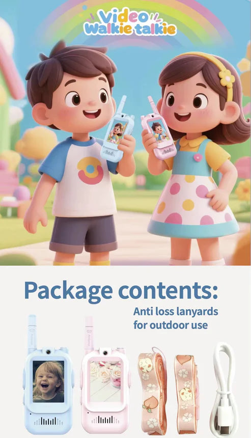 Kids Video Walkie Talkie Set – With HD Camera, Voice Changer & Long-Range Talk