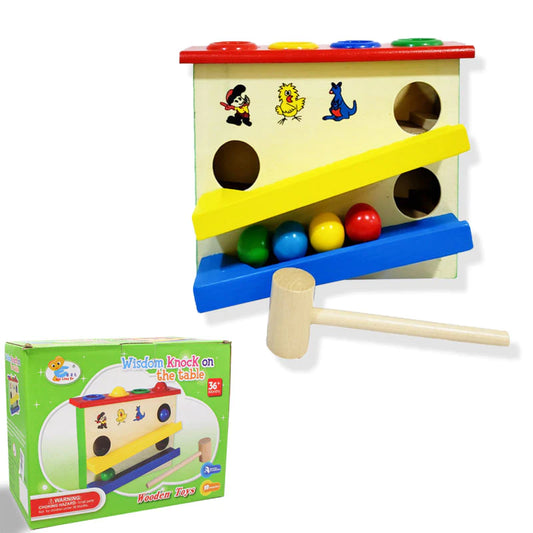 Wisdom Knock on the Table Wooden Toy - Hammer and Ball Free Flow