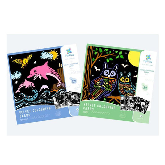 Velvet Coloring Cards Wild And Ocean Theme