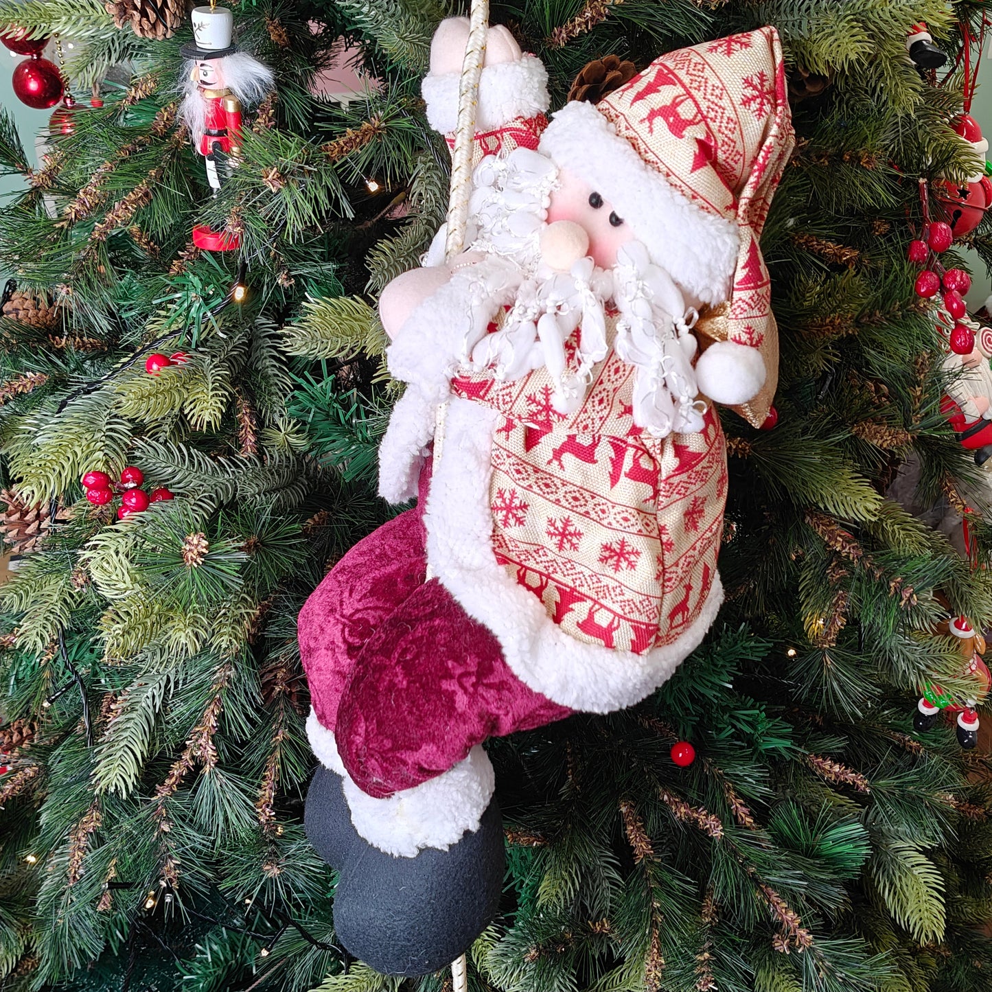 Nordic Reindeer Santa on a Tree