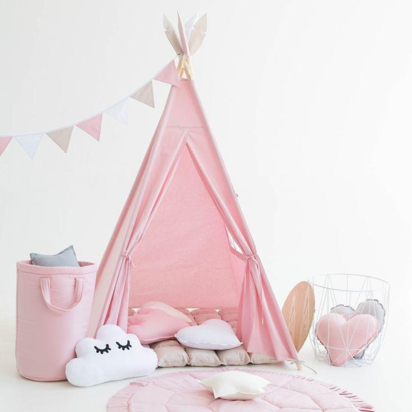 Kid’s Portable Teepee Tents With Cushion