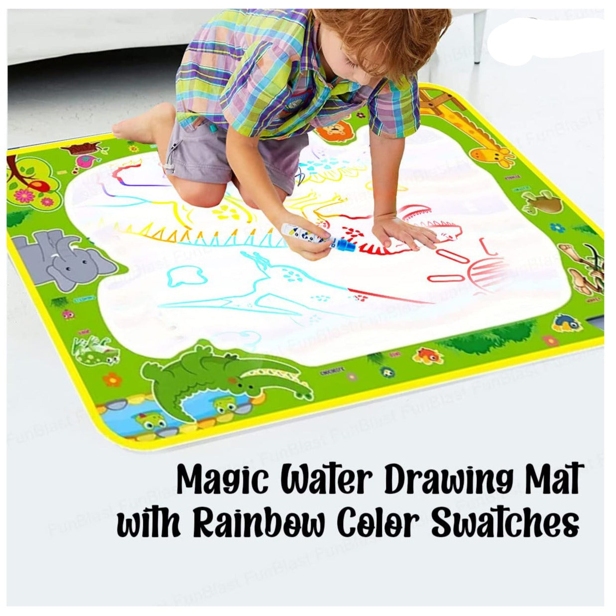Water Doodle Mat with Rainbow Color Swatches