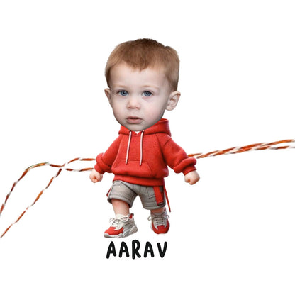 Babble Wrap Personalised Caricature Rakhi - Cool Bro