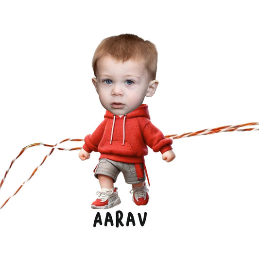 Babble Wrap Personalised Caricature Rakhi - Cool Bro