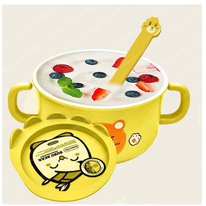 Adorable and Eco-Friendly Bamboo Fiber Feeding Set for Kids