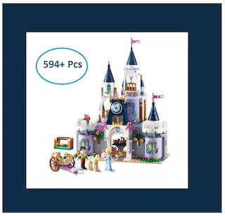 DIY 594 Pcs - Cinderella's Dream Castle Building Blocks Set Toy for Kids