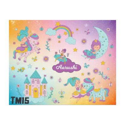 Personalized Kids Table Mat with Spoon & Lamp Fork Set